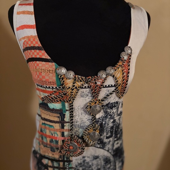 NWT SAVE THE QUEEN Made in Italy Dress Camel Safari Orange Size L Pendant Mini - Picture 6 of 8